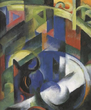 Franz Marc Details of Painting with Cattle (mk34) oil painting picture